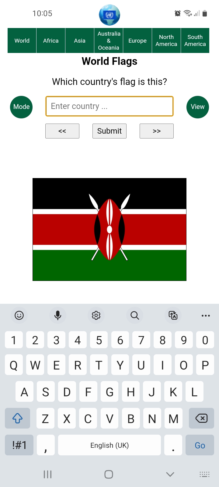World Flags Screenshot
